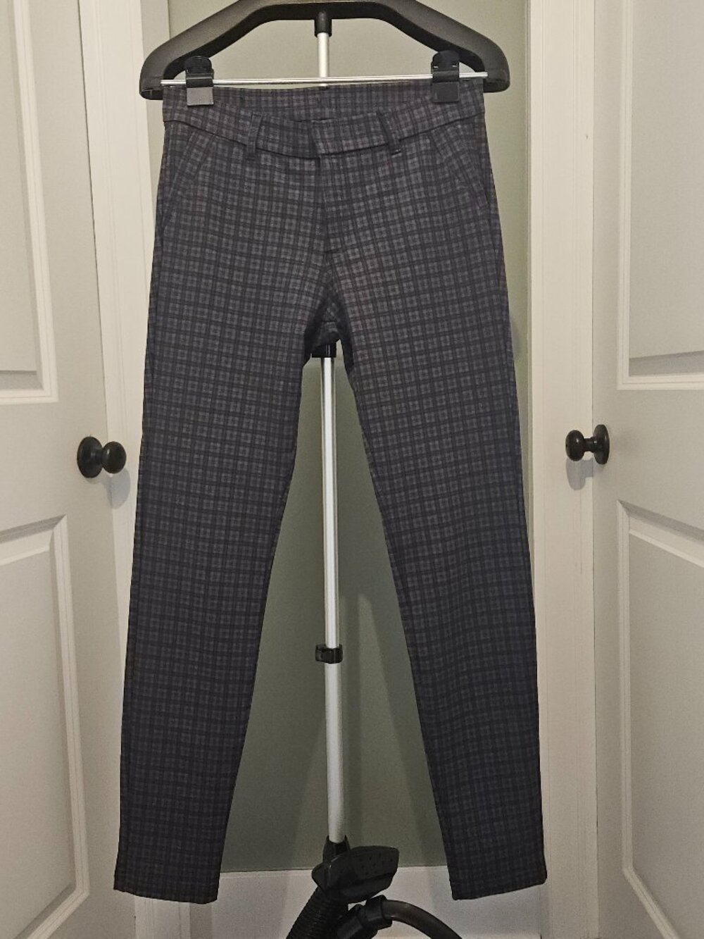 Kut from the Kloth Skinny Ponte Pants | Grey Checkered Plaid | 4